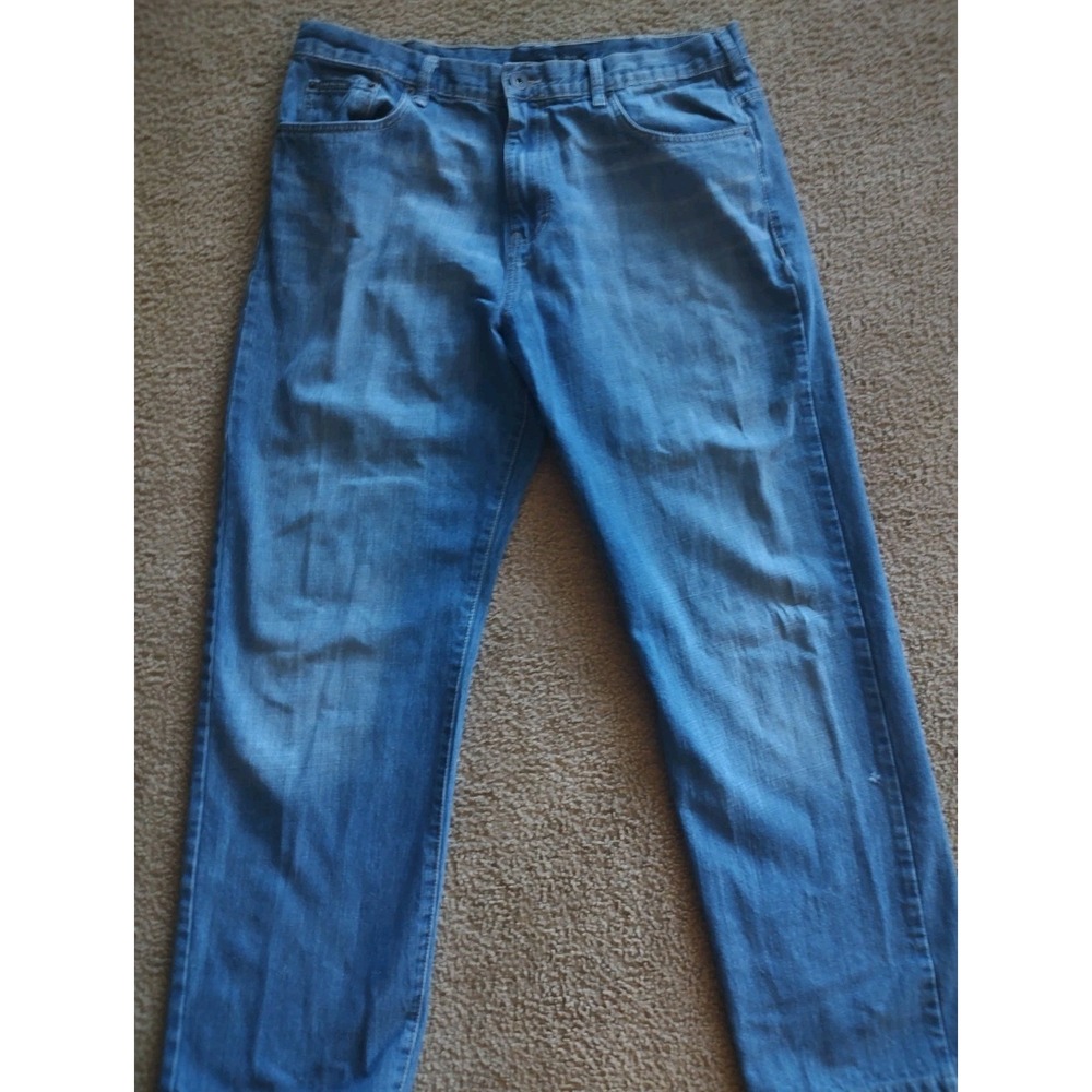 Calvin Klein Jeans Mens 38x32 Blue Relax Straight Cut Denim Classic Casual Pants